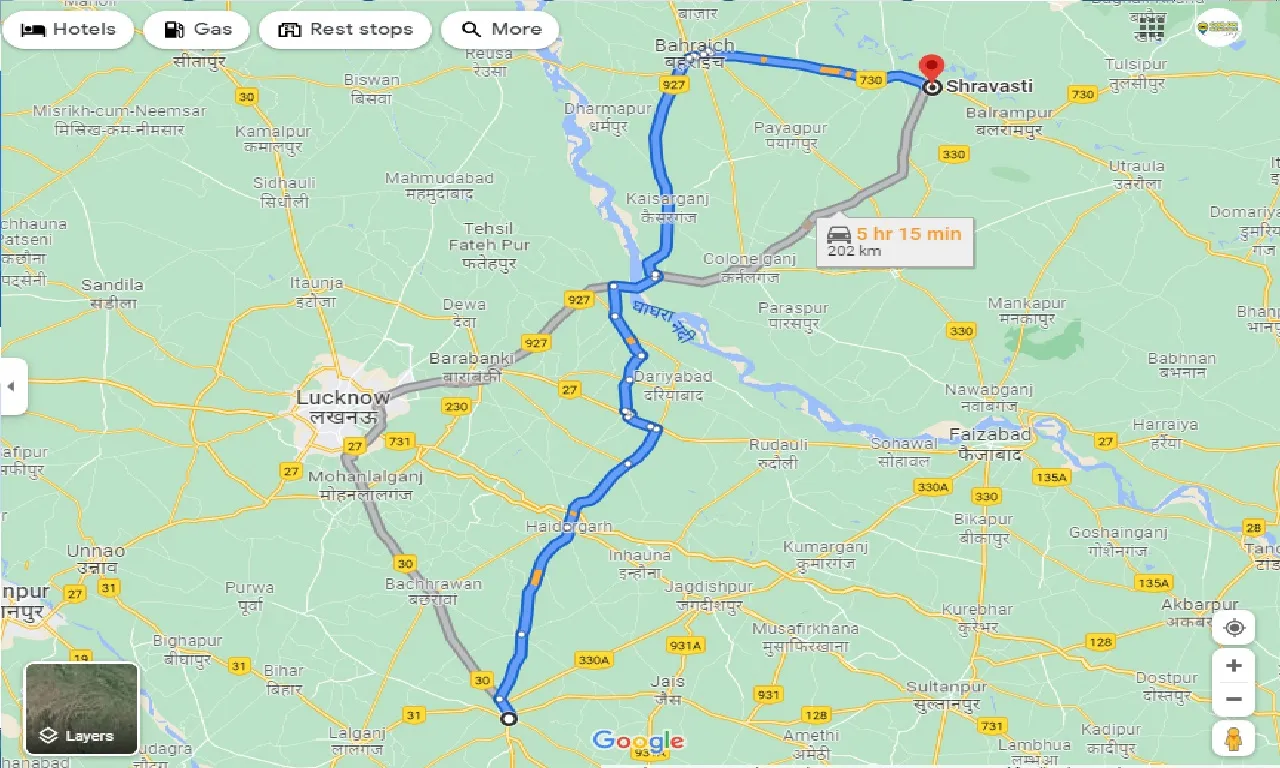 raebareli-to-shravasti-taxi
