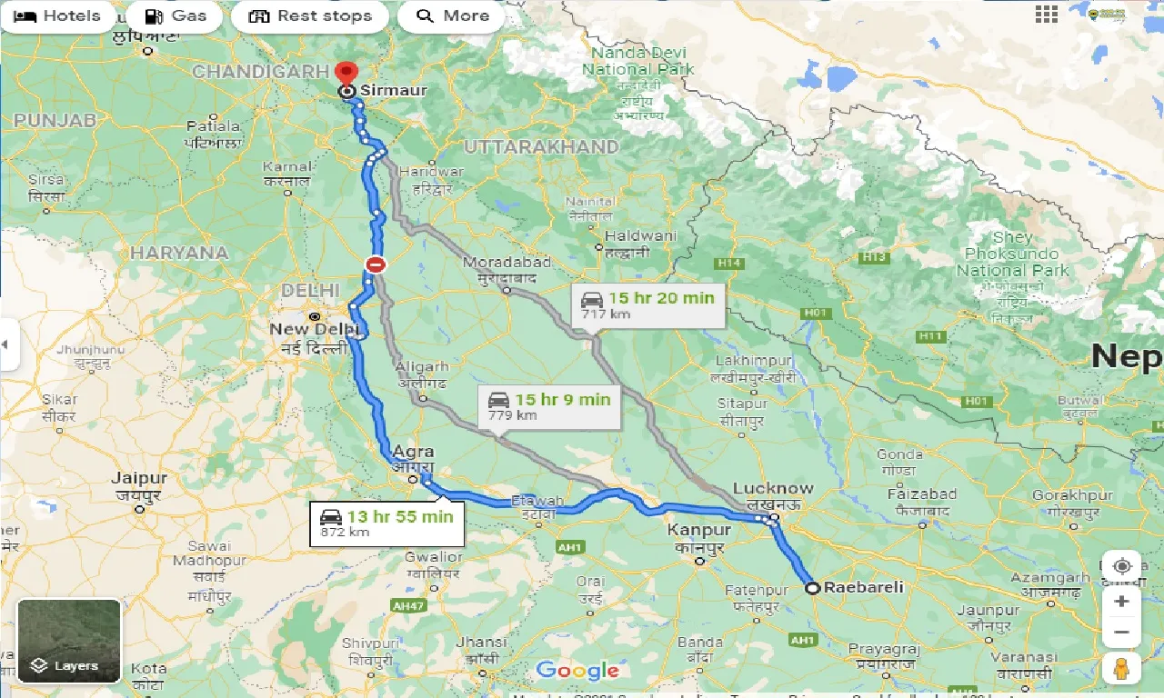 raebareli-to-sirmaur-one-way
