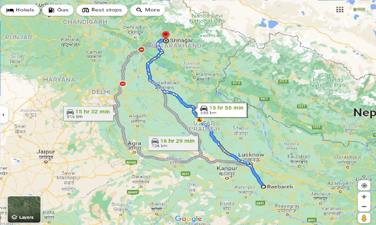 raebareli-to-srinagar-uk-taxi