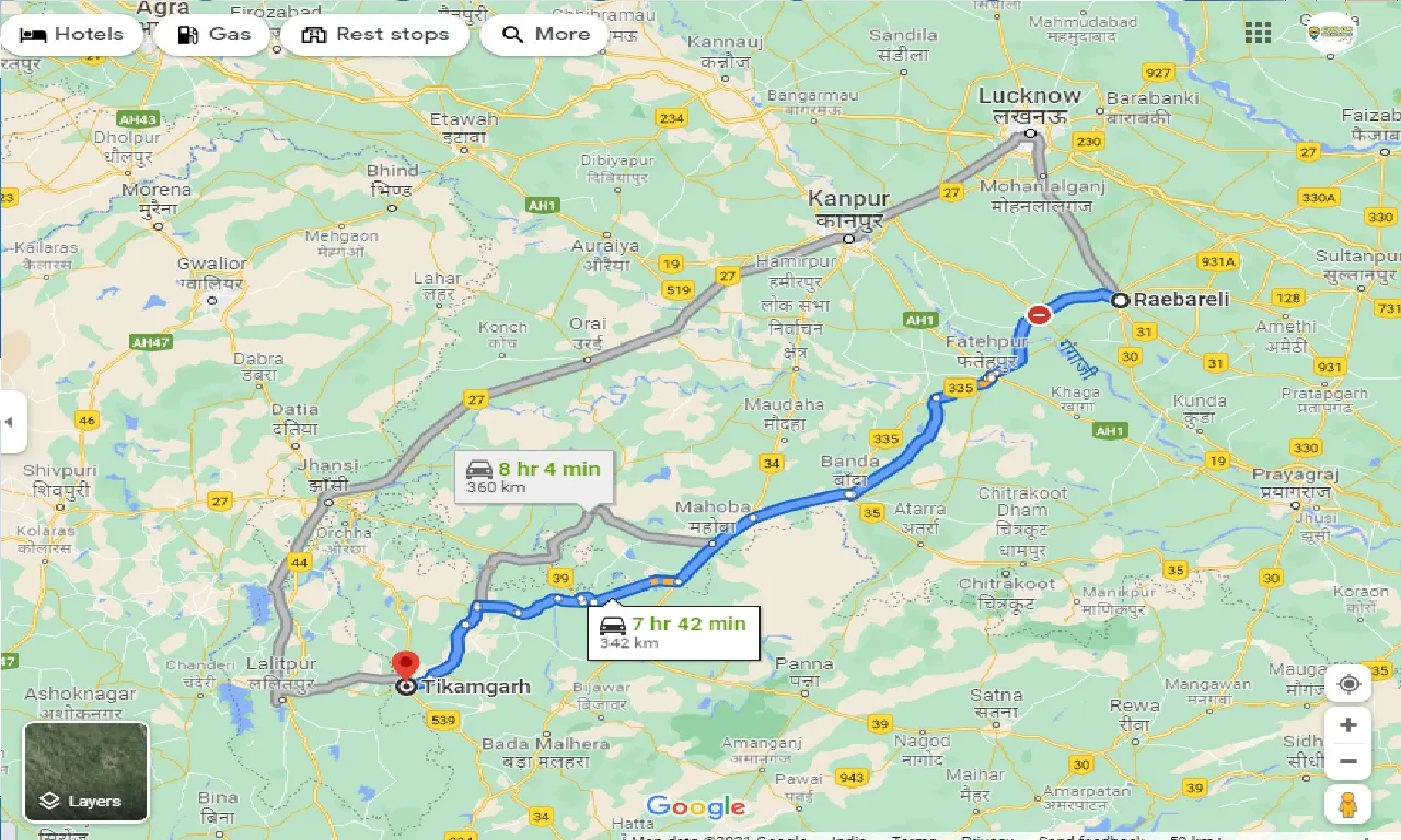 raebareli-to-tikamgarh-one-way