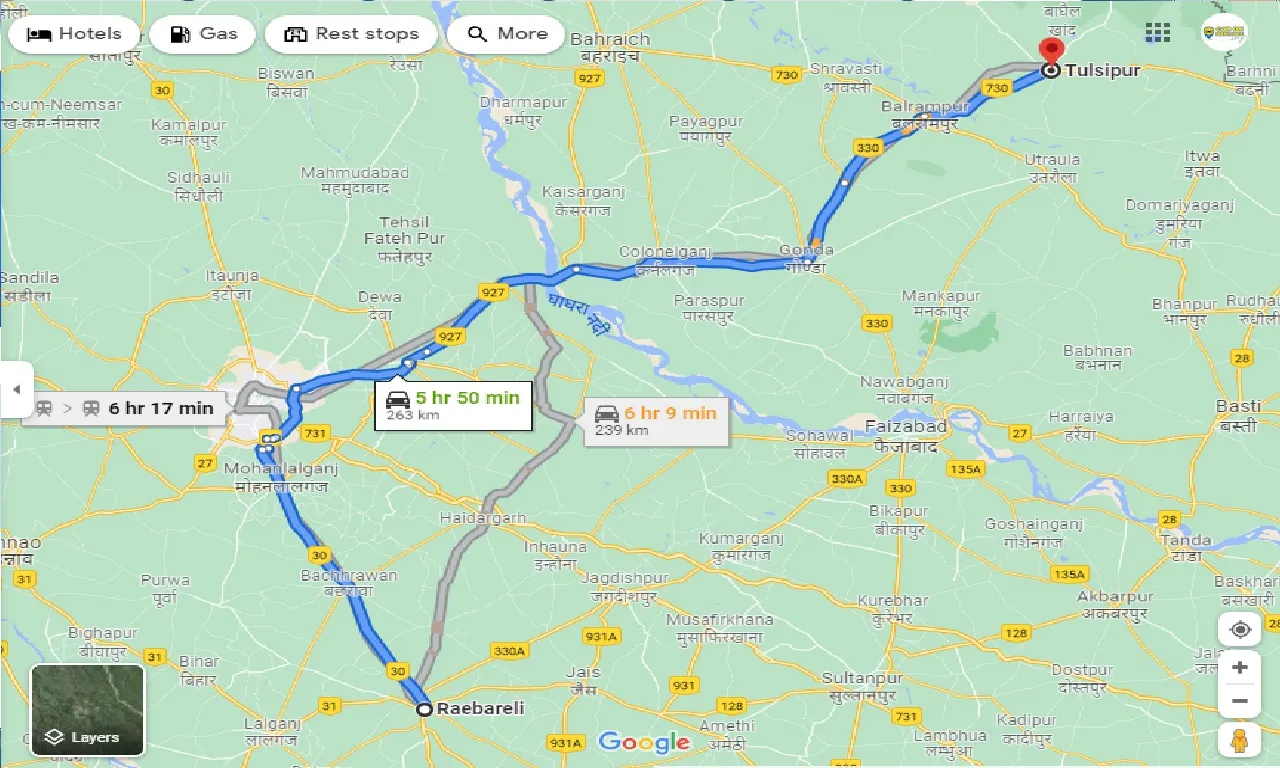 raebareli-to-tulsipur-one-way