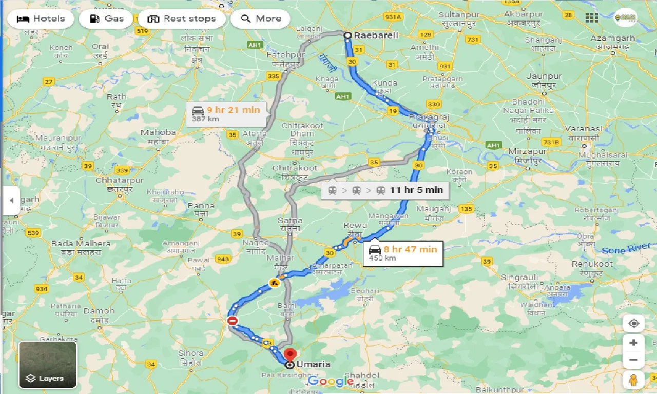 raebareli-to-umaria-one-way
