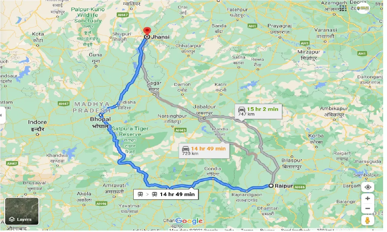 raipur-to-jhansi-outstation