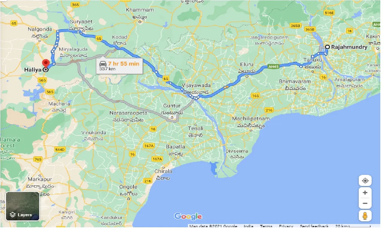 rajahmundry-to-haliya-one-way