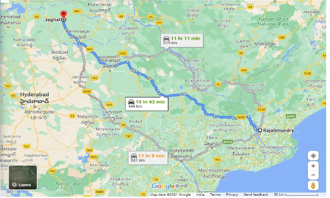 rajahmundry-to-jagtial-one-way