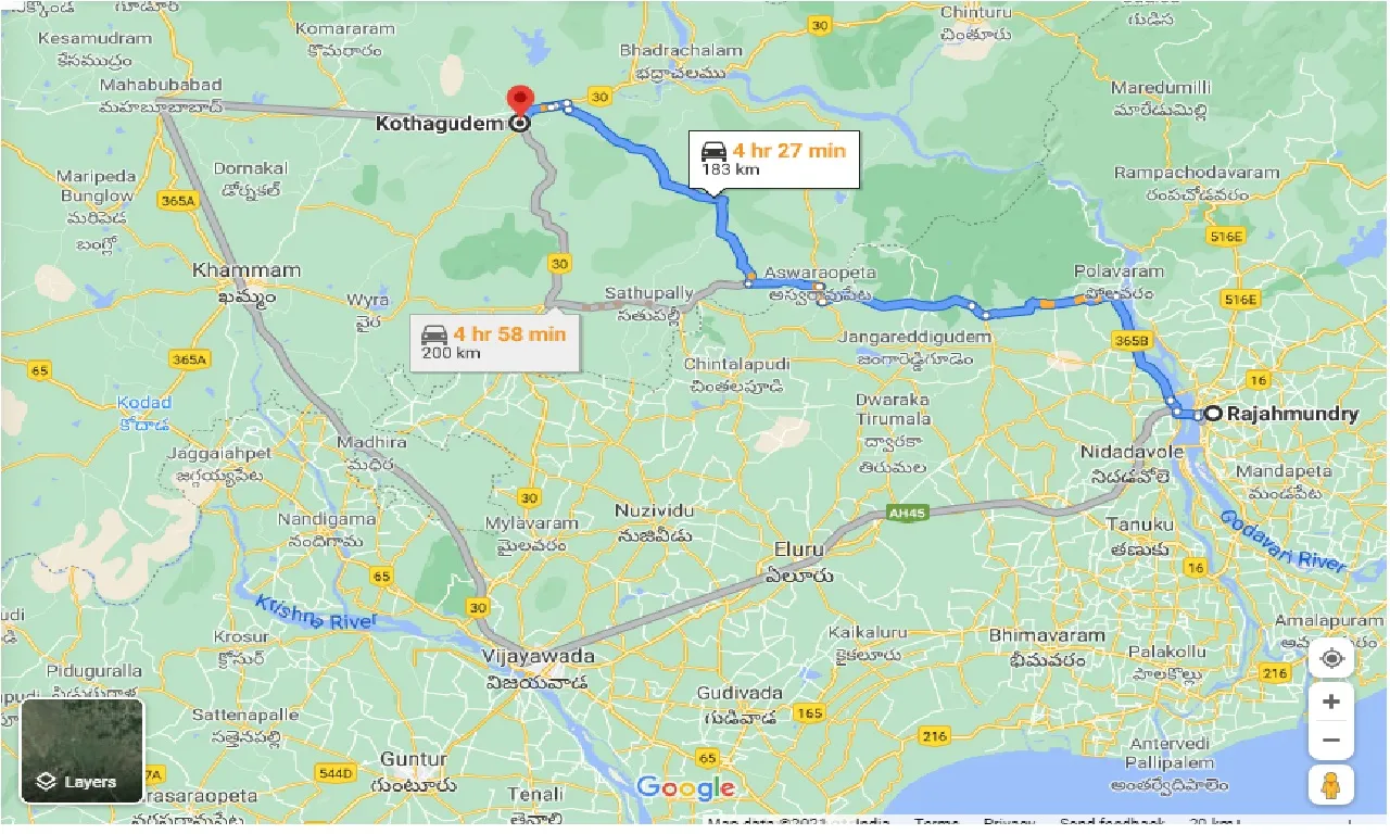 rajahmundry-to-kothagudem-one-way