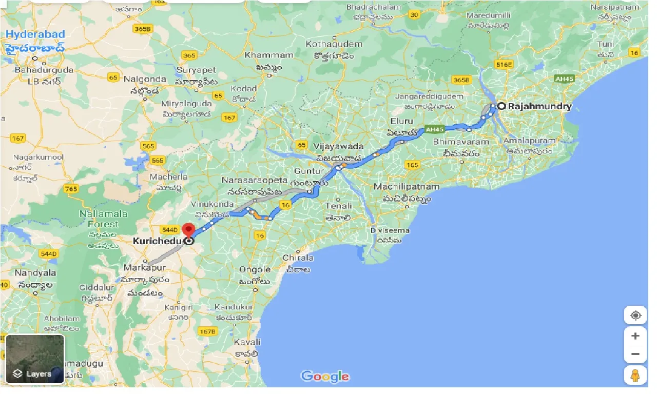 rajahmundry-to-kurichedu-one-way