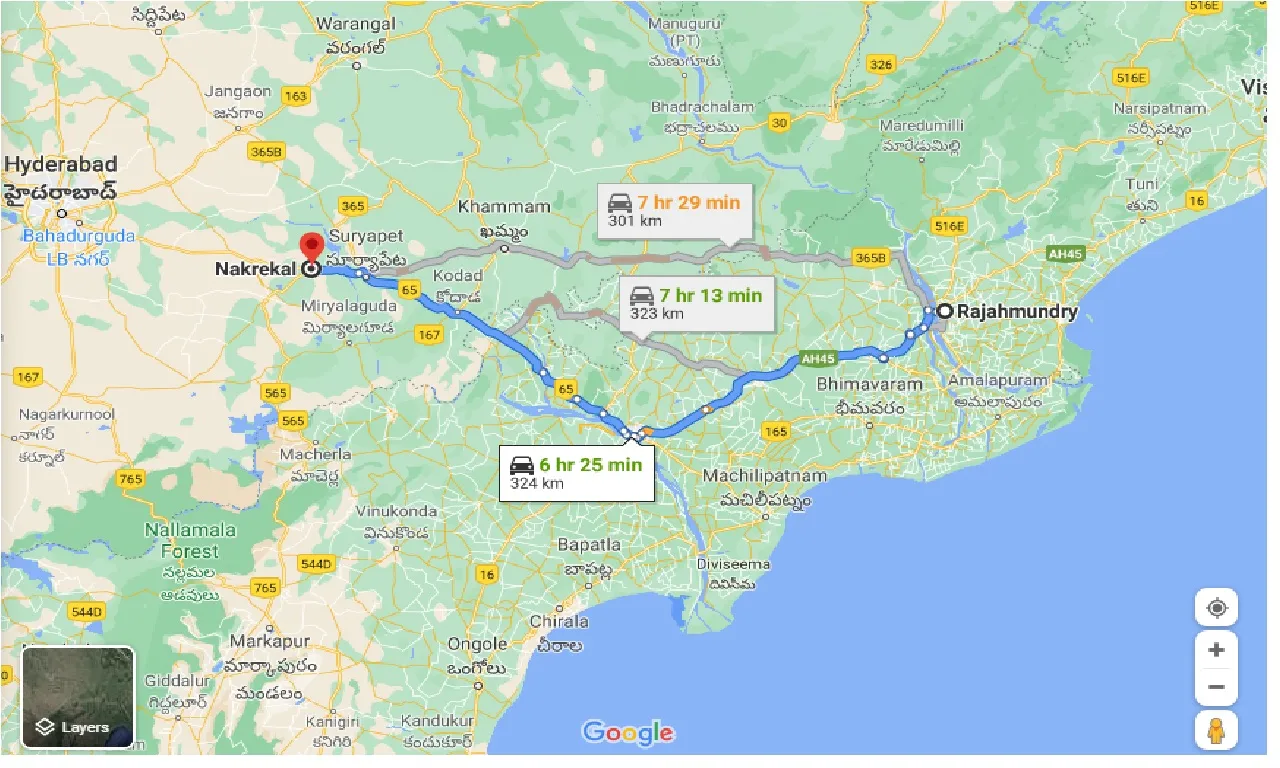 rajahmundry-to-nakrekal-taxi