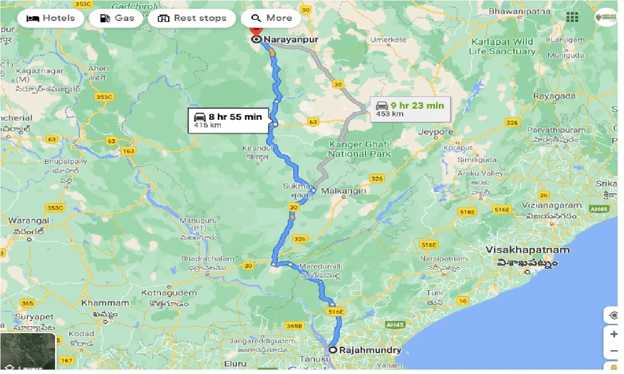 rajahmundry-to-narayanpur-one-way