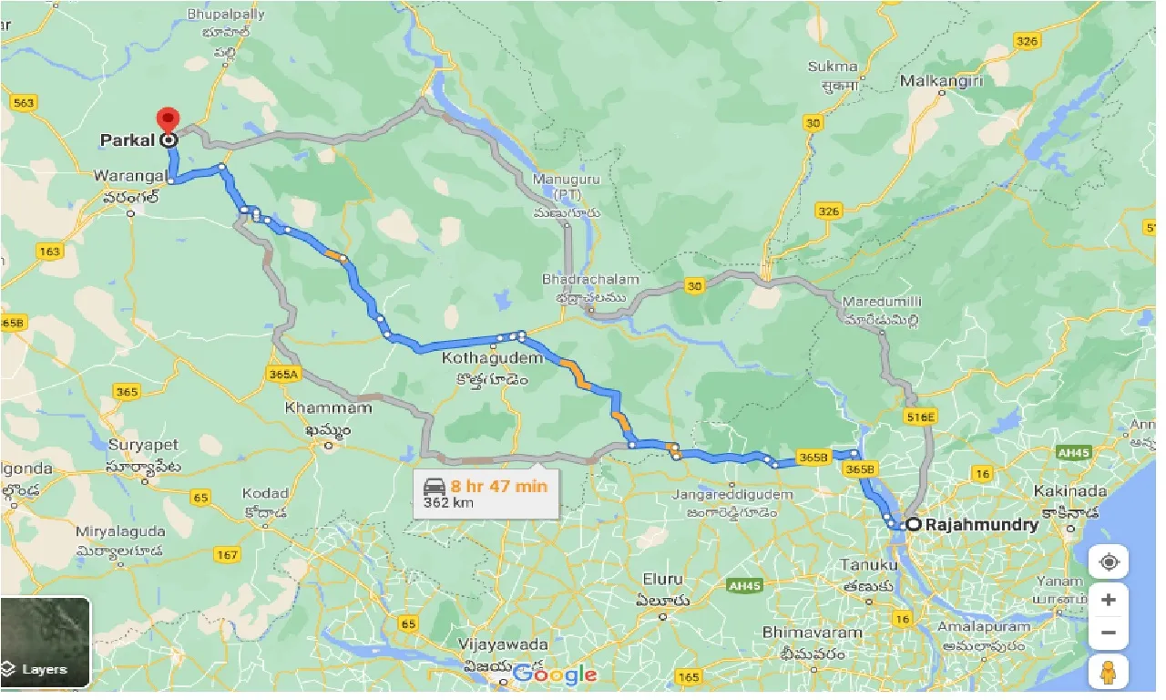 rajahmundry-to-parkal-one-way