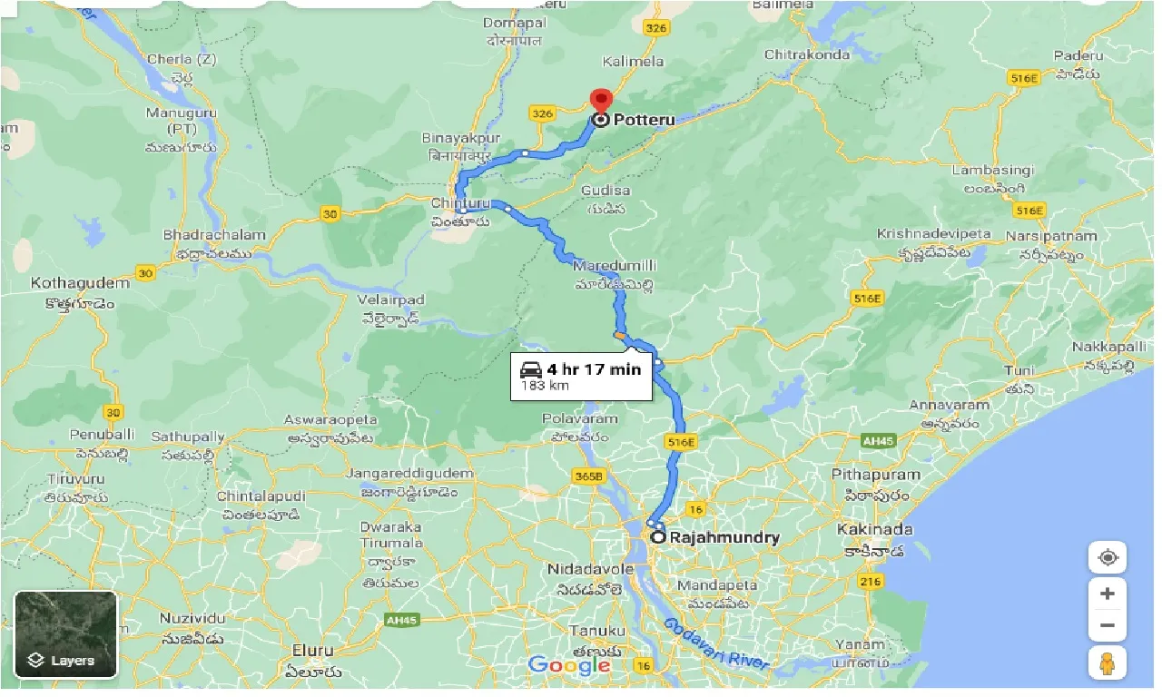 rajahmundry-to-potteru-one-way