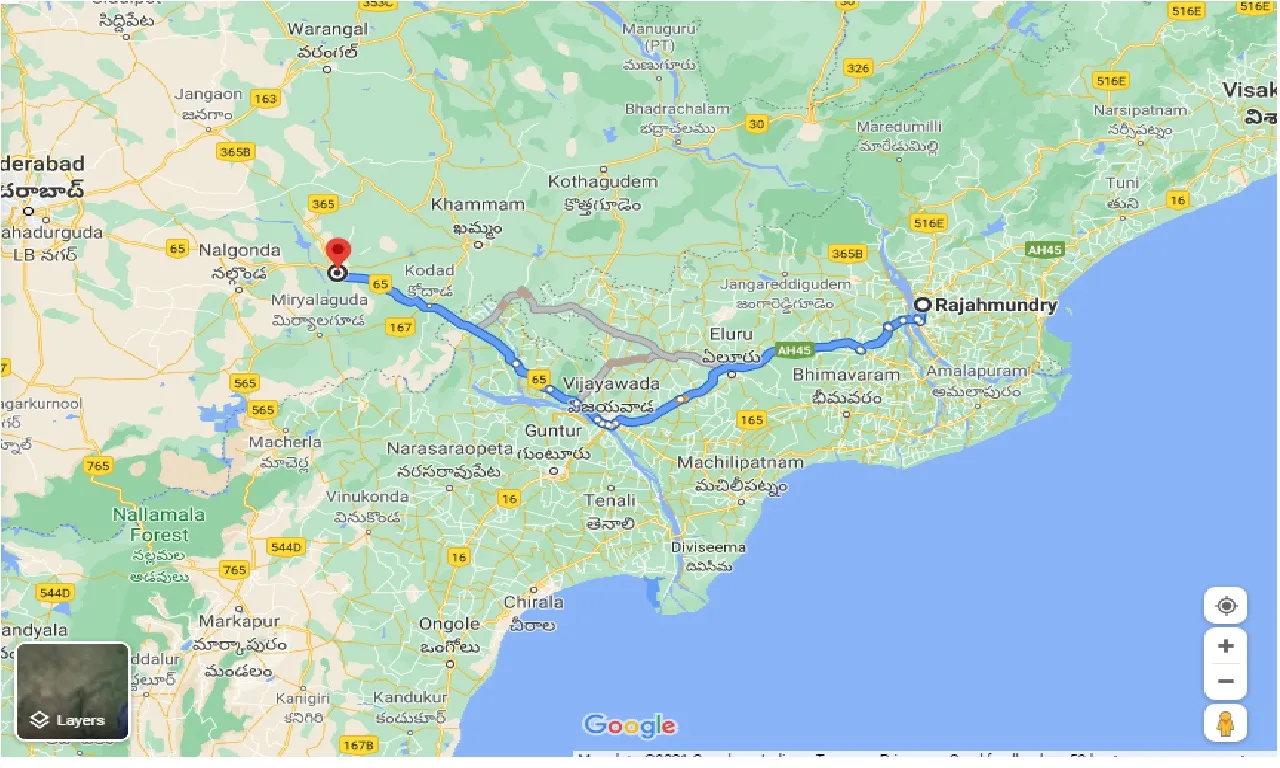 rajahmundry-to-suryapet-one-way