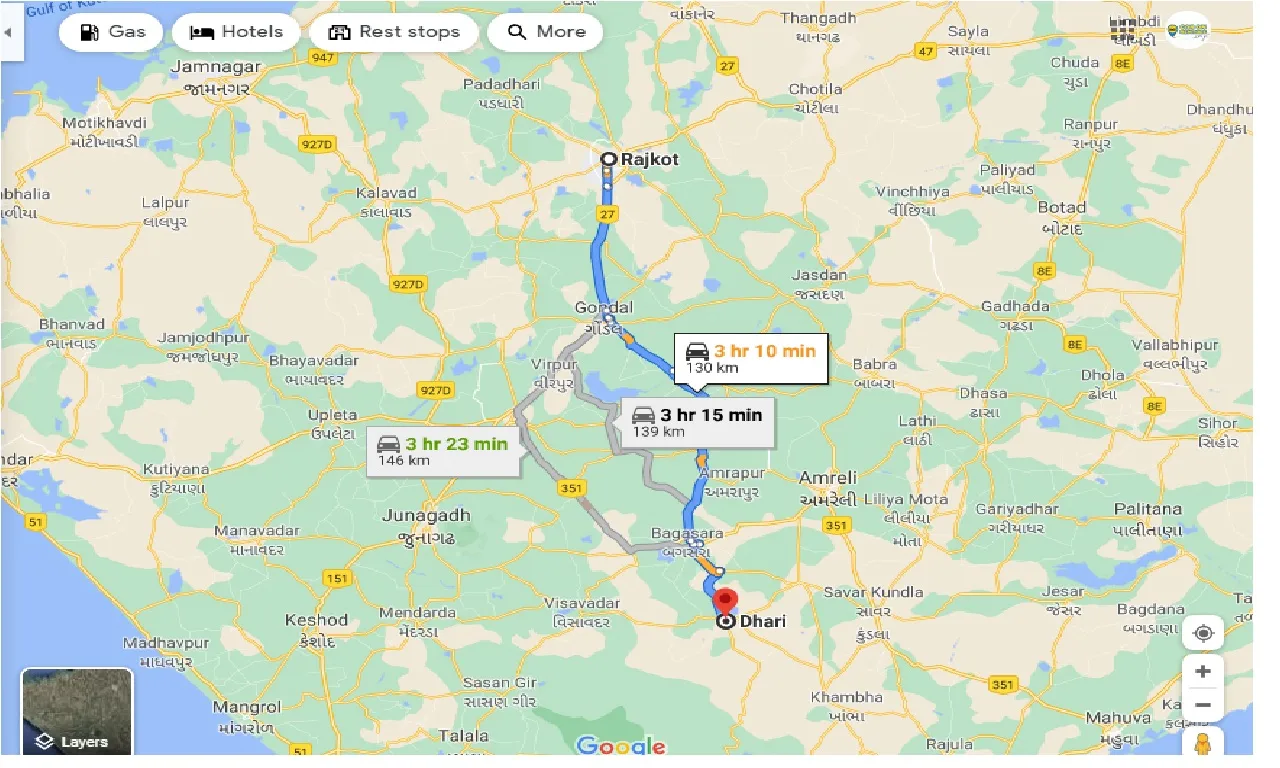 rajkot-to-dhari-one-way