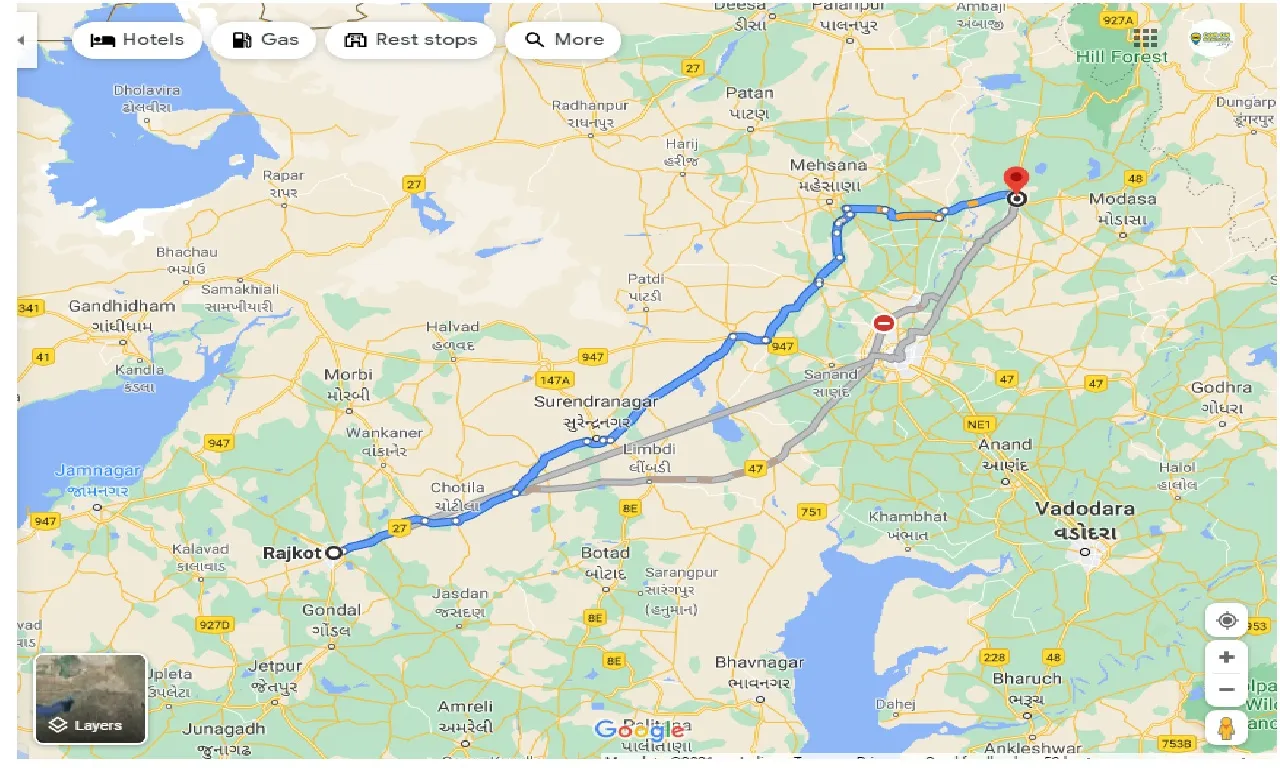 rajkot-to-himatnagar-one-way