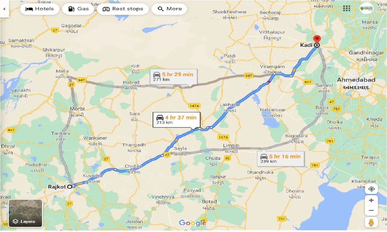 rajkot-to-kadi-one-way