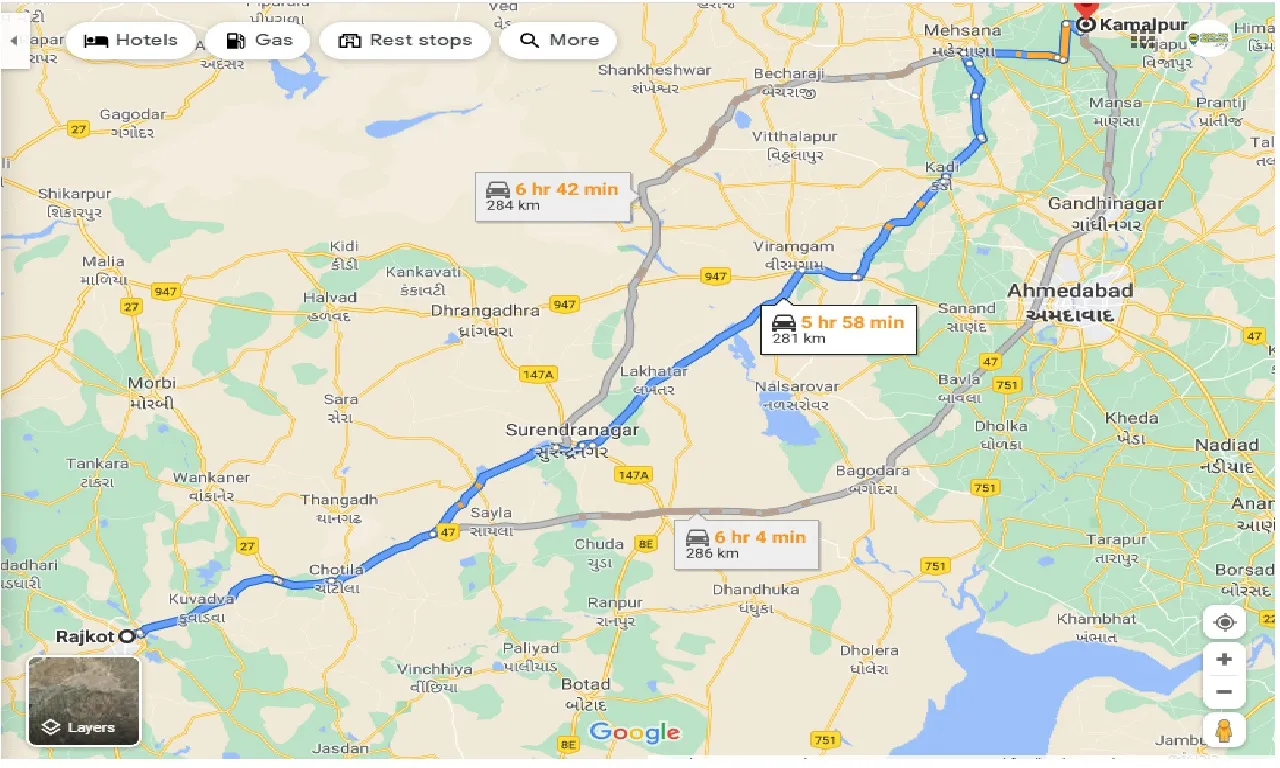 rajkot-to-kamlapur-taxi