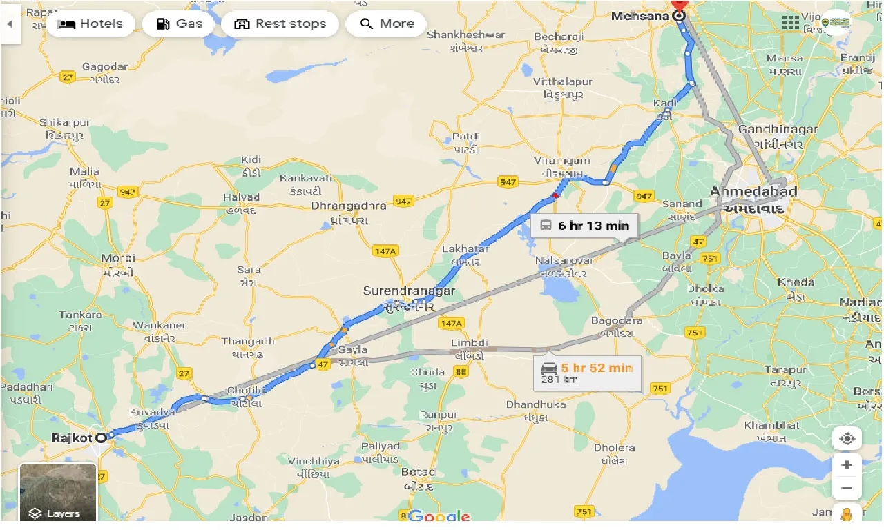 rajkot-to-mehsana-one-way