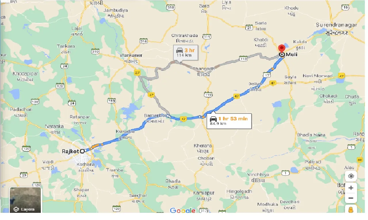 rajkot-to-muli-one-way