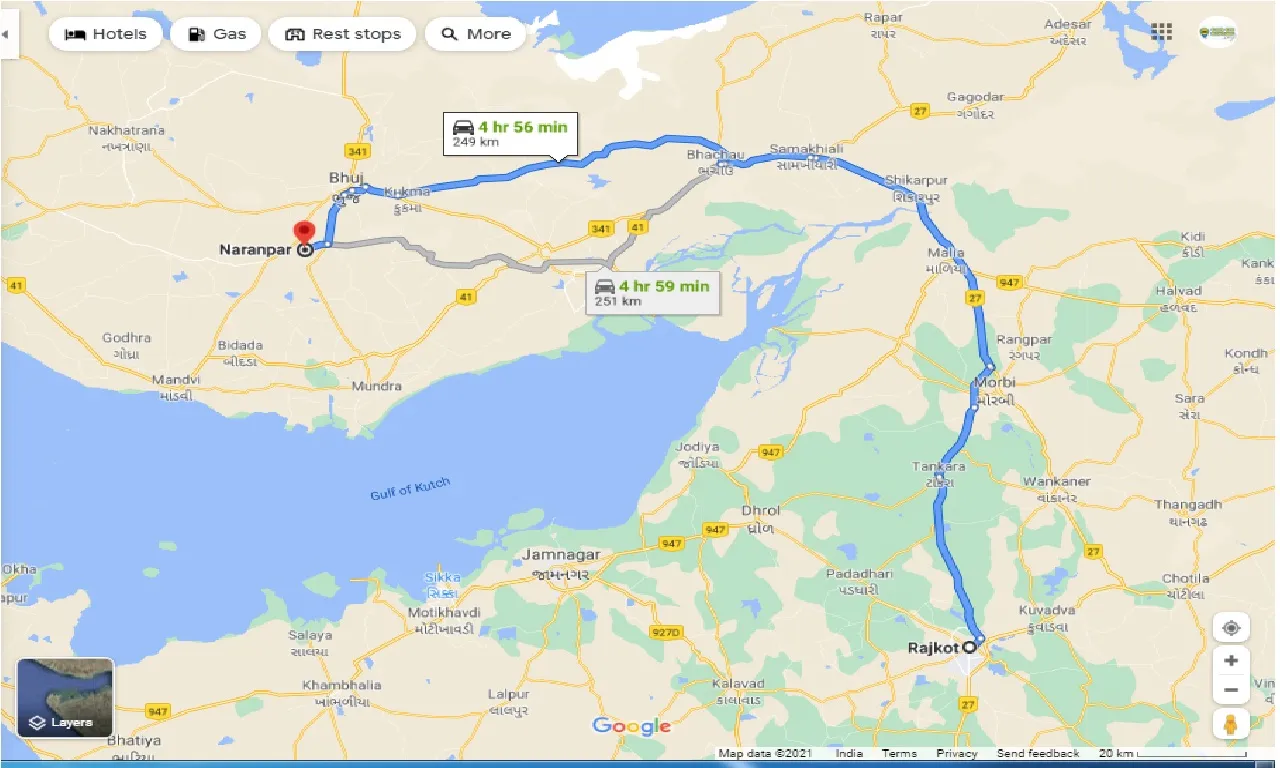 rajkot-to-naranpar-one-way