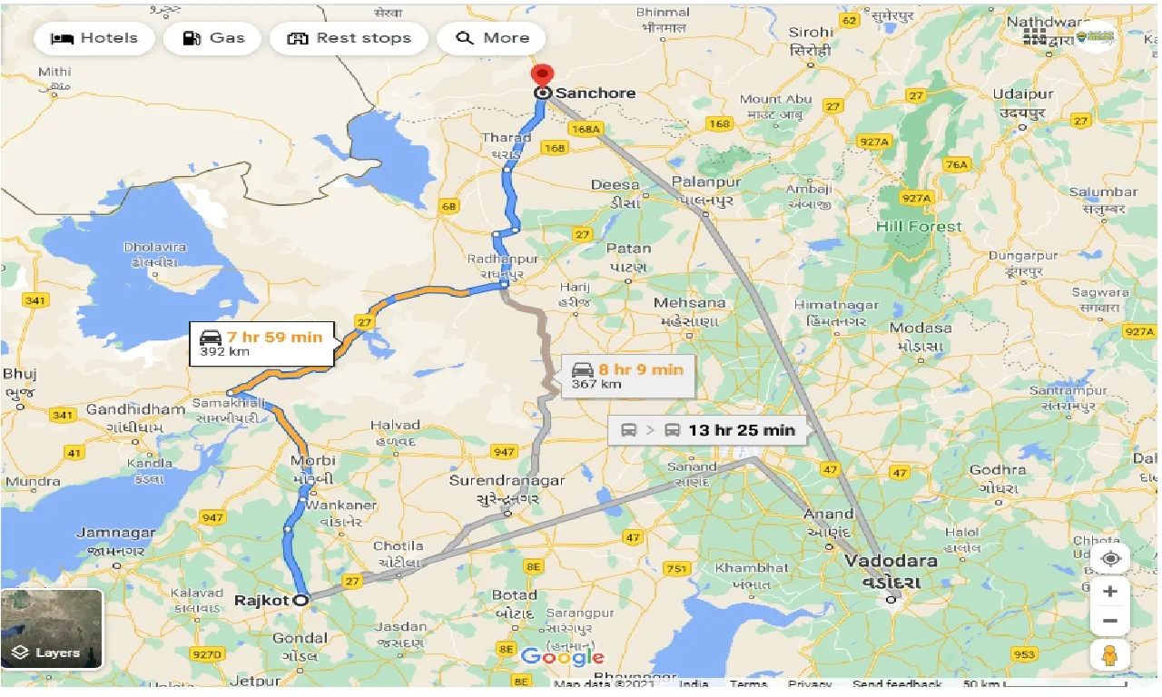 rajkot-to-sanchore-one-way