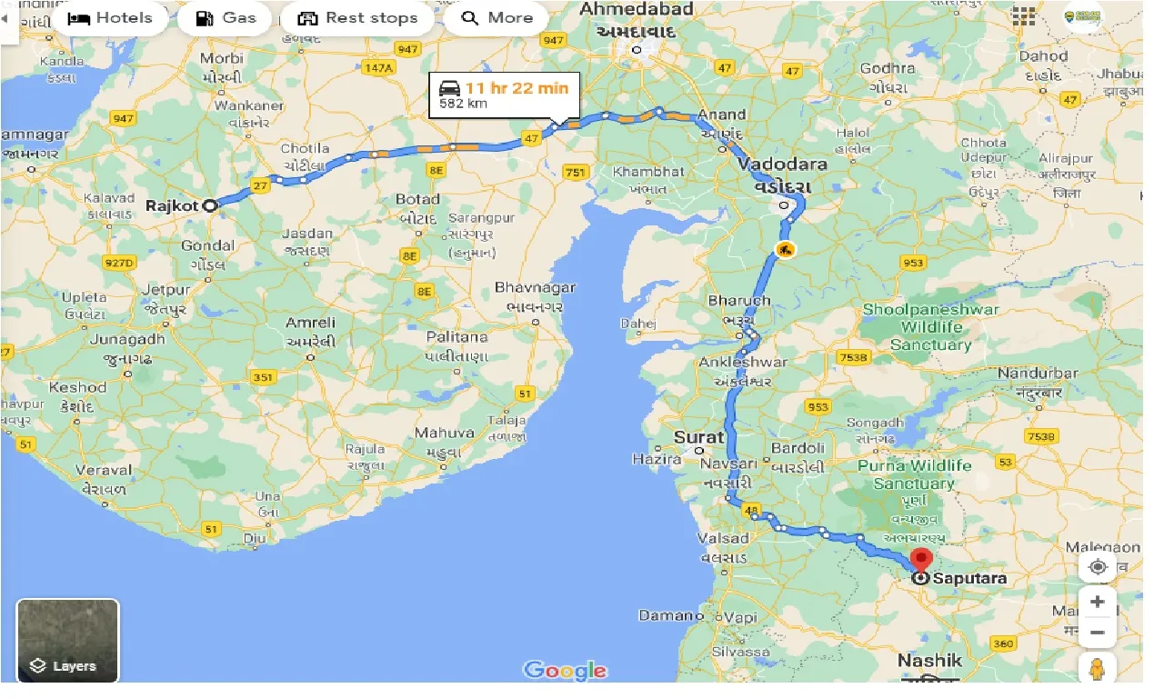 rajkot-to-saputara-one-way