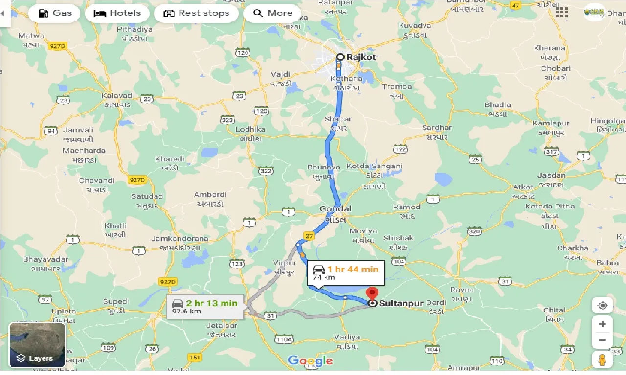 rajkot-to-sultanpur-one-way
