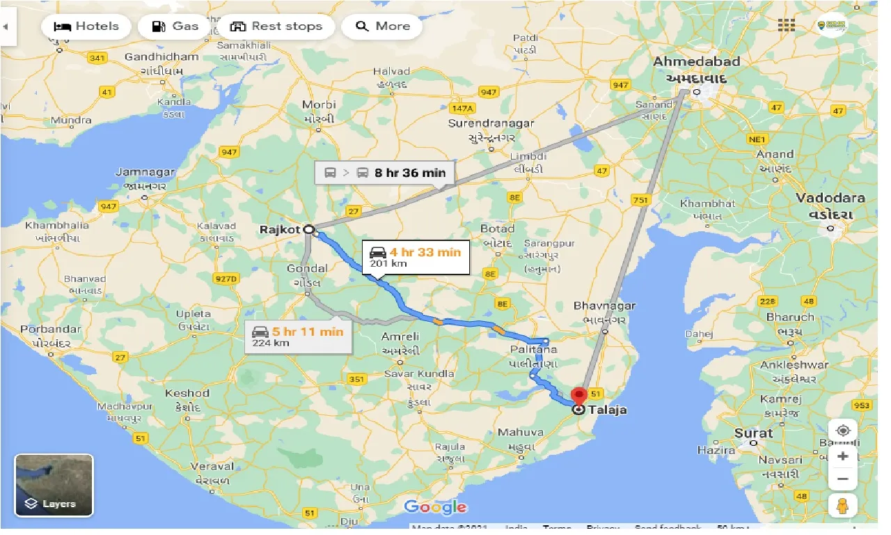 rajkot-to-talaja-one-way