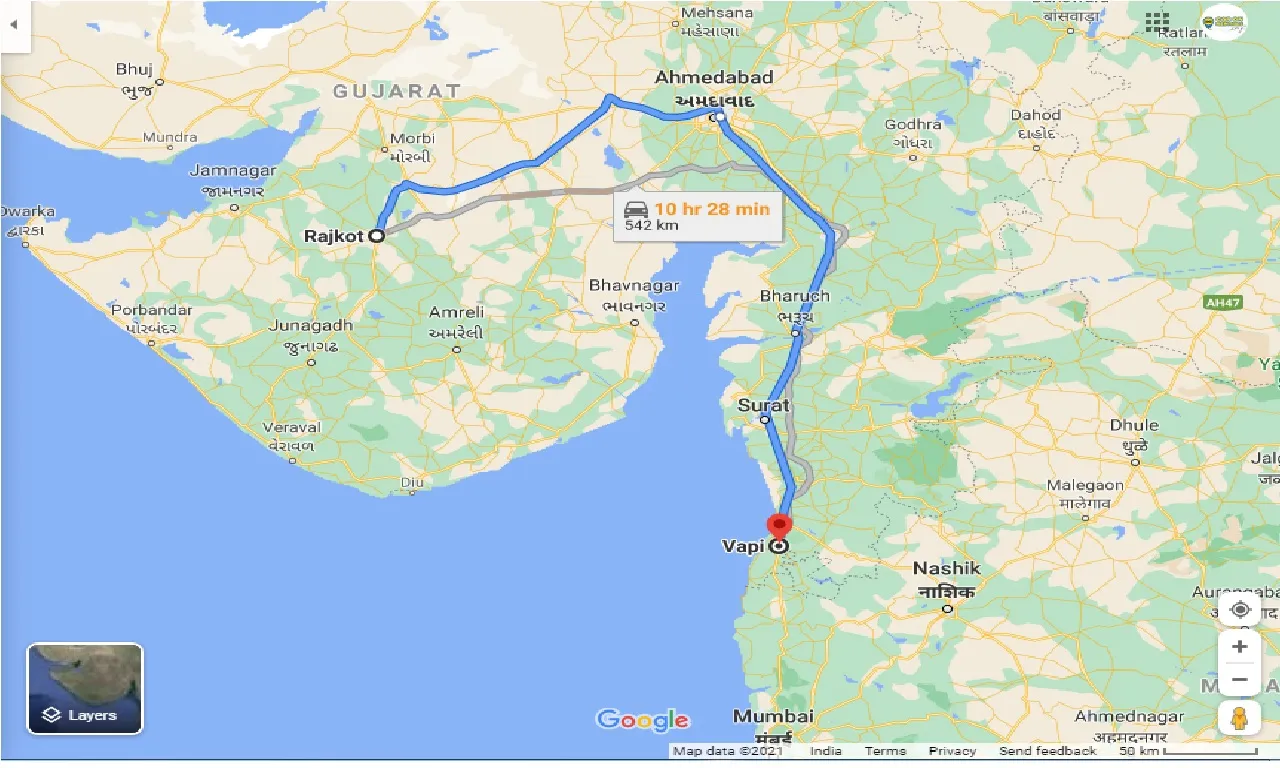 rajkot-to-vapi-one-way