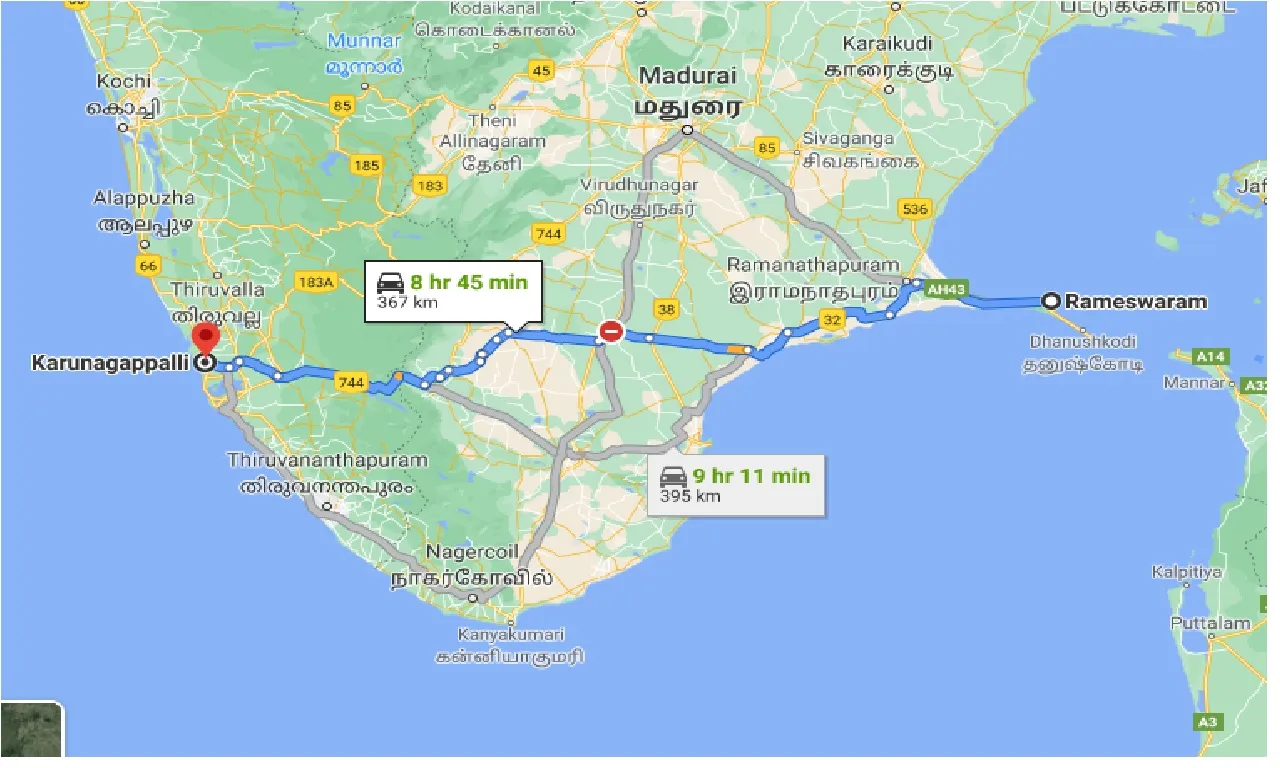 rameswara-to-karunagappalli-one-way