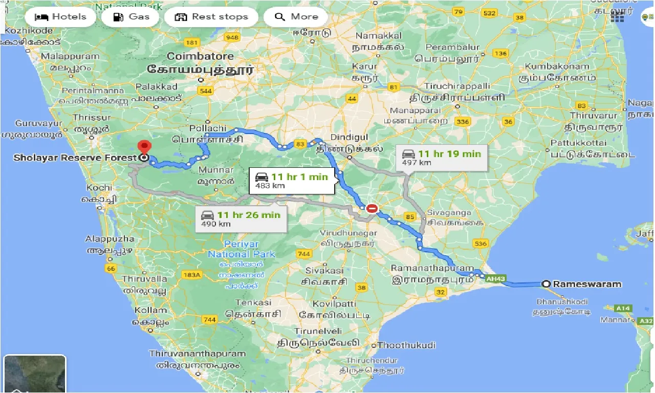 rameswara-to-sholayar-reserve-forest-one-way