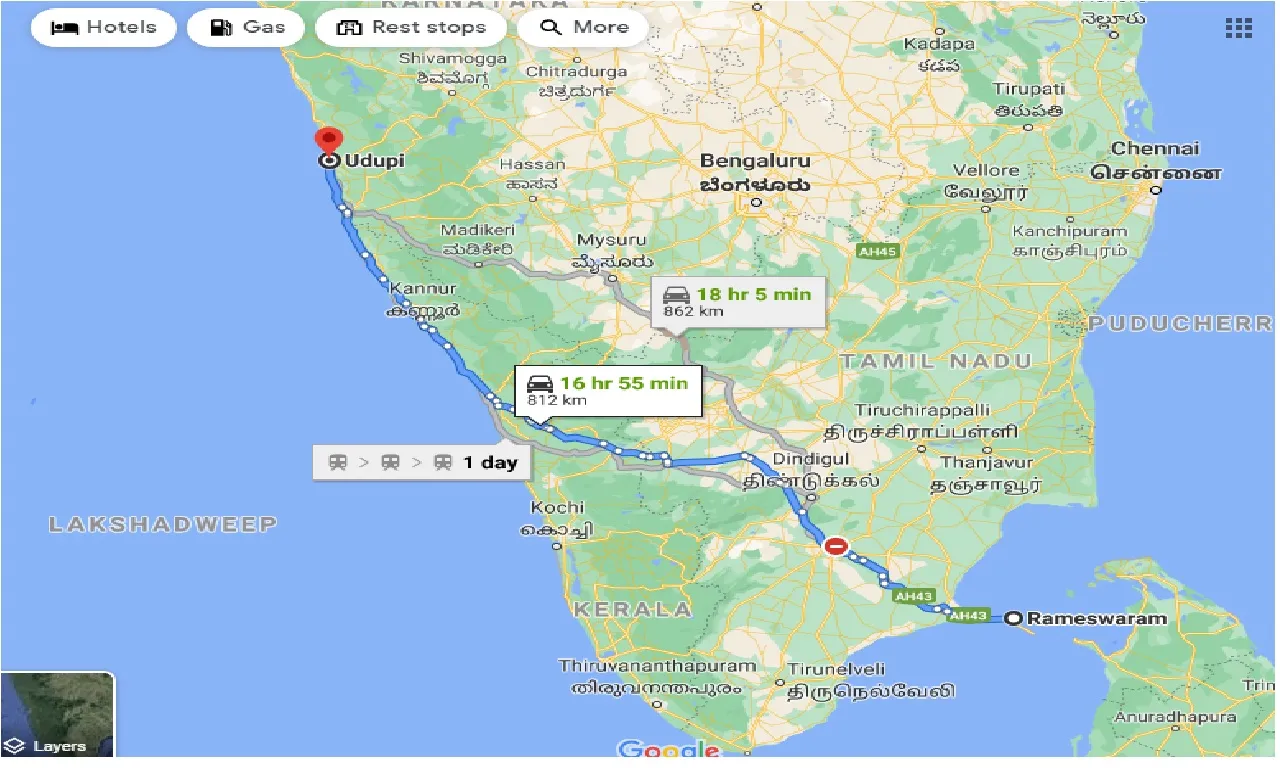rameswara-to-udupi-one-way