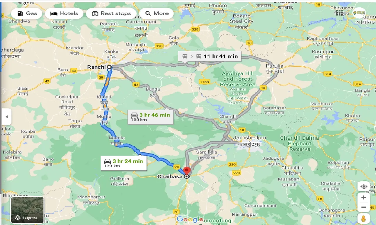 ranchi-to-Chaibasa-round-trip
