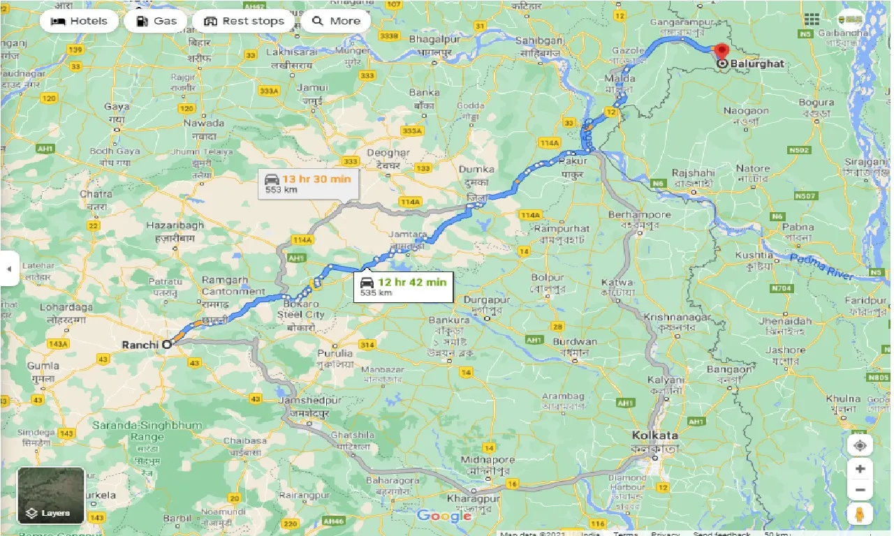 ranchi-to-balurghat-one-way
