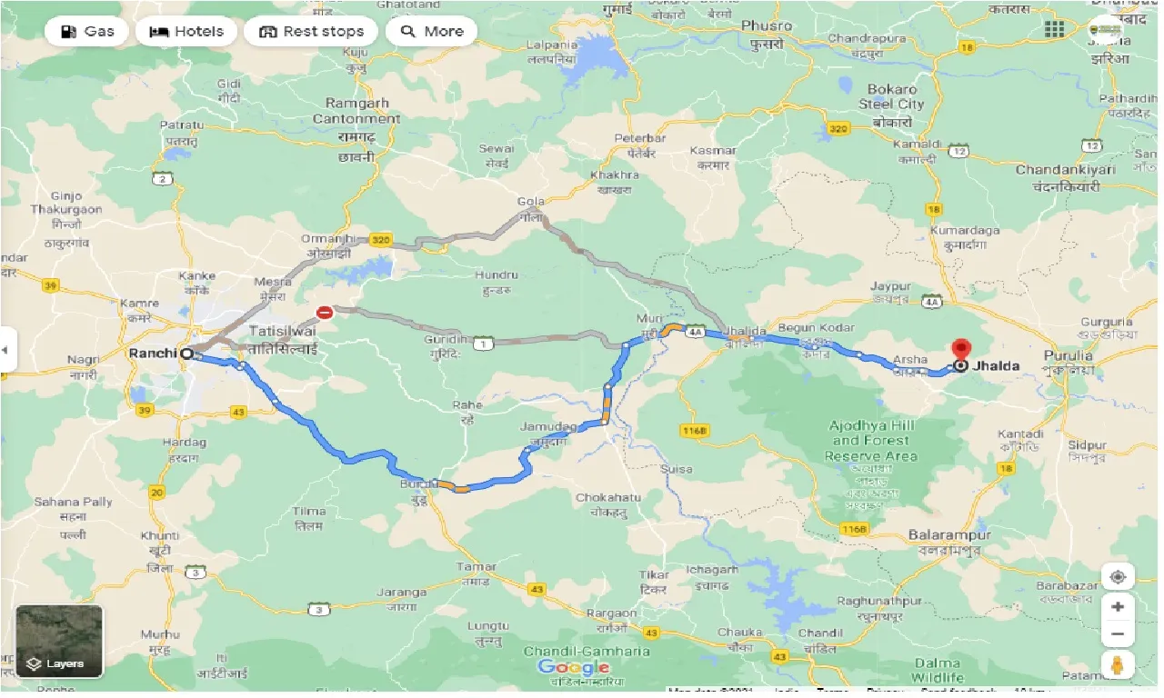 ranchi-to-jhalda-one-way