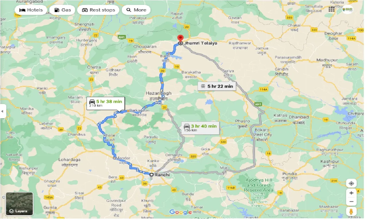 ranchi-to-jhumri-tilaiya-one-way