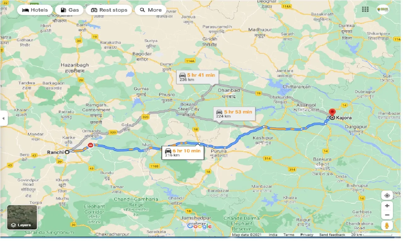 ranchi-to-kajora-one-way