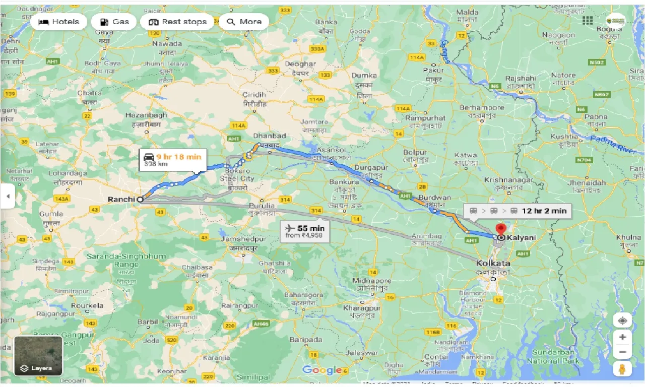 ranchi-to-kalyani-round-trip
