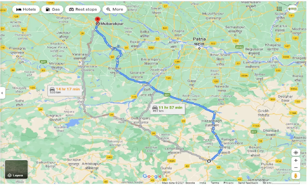 ranchi-to-mubarakpur-one-way