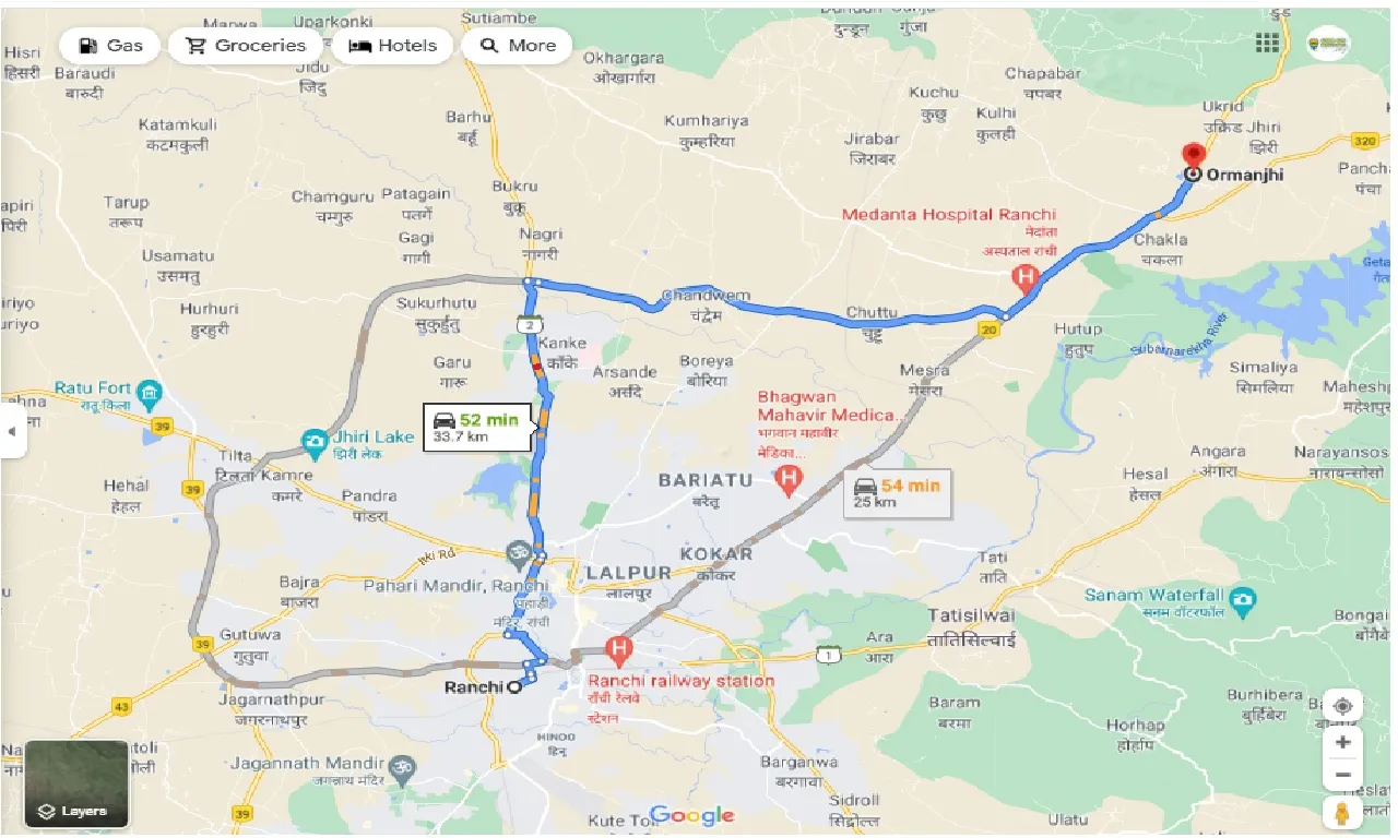 ranchi-to-ormanjhi-one-way