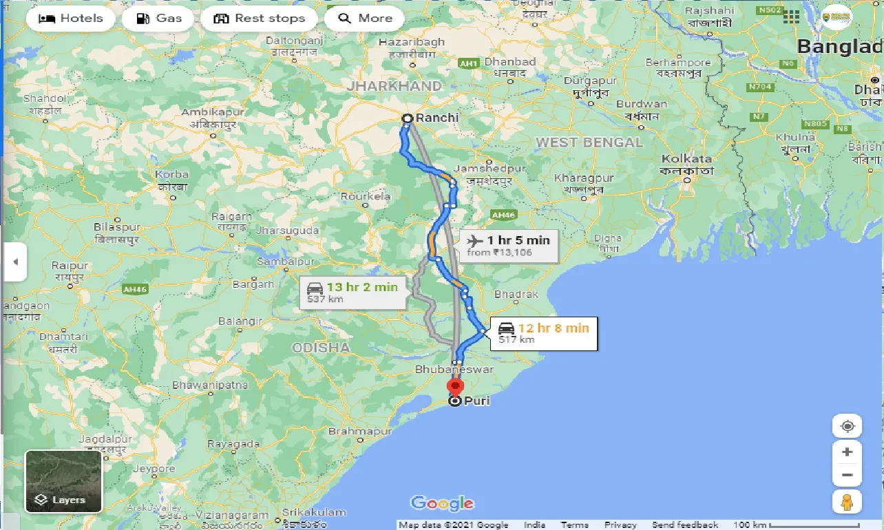 ranchi-to-puri-one-way