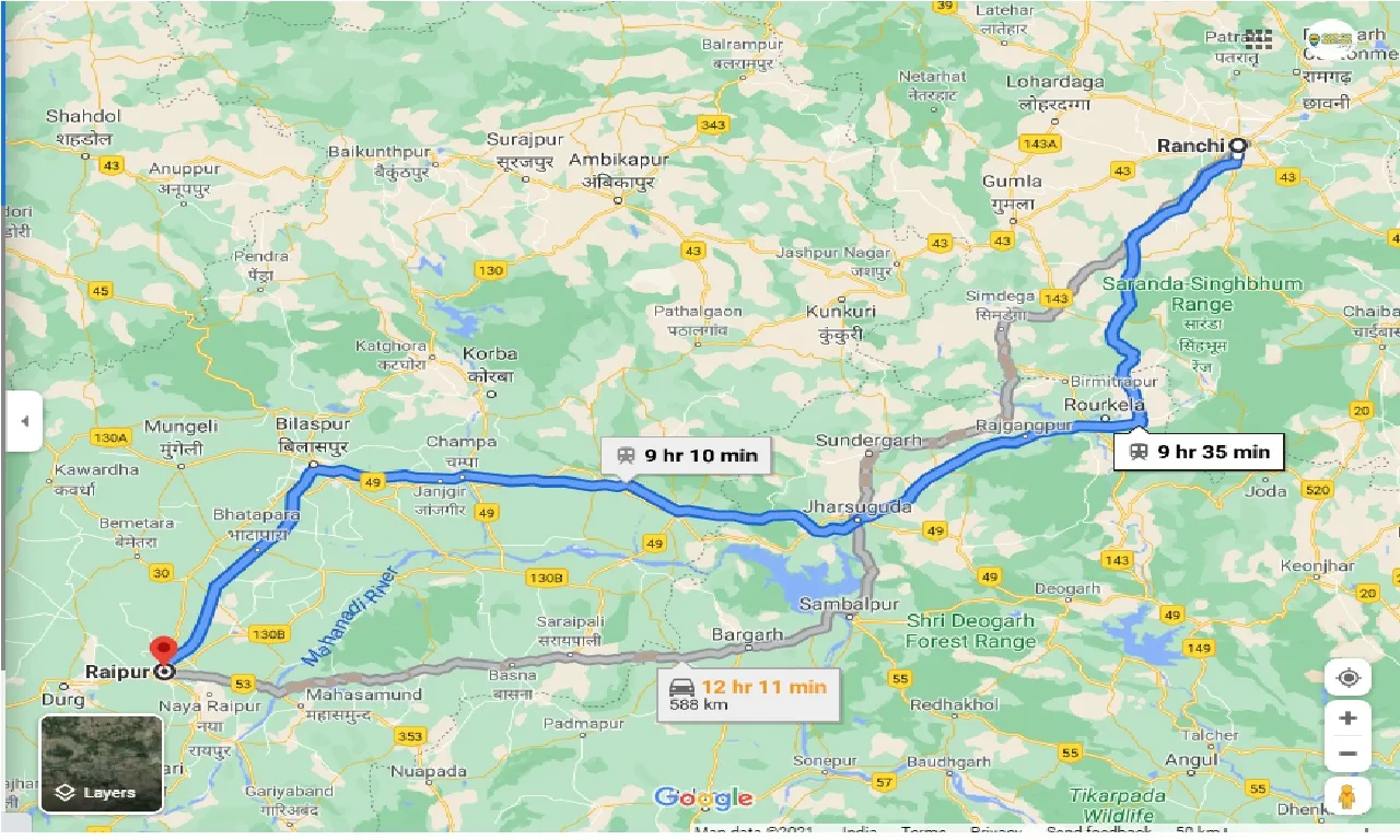 ranchi-to-raipur-outstation
