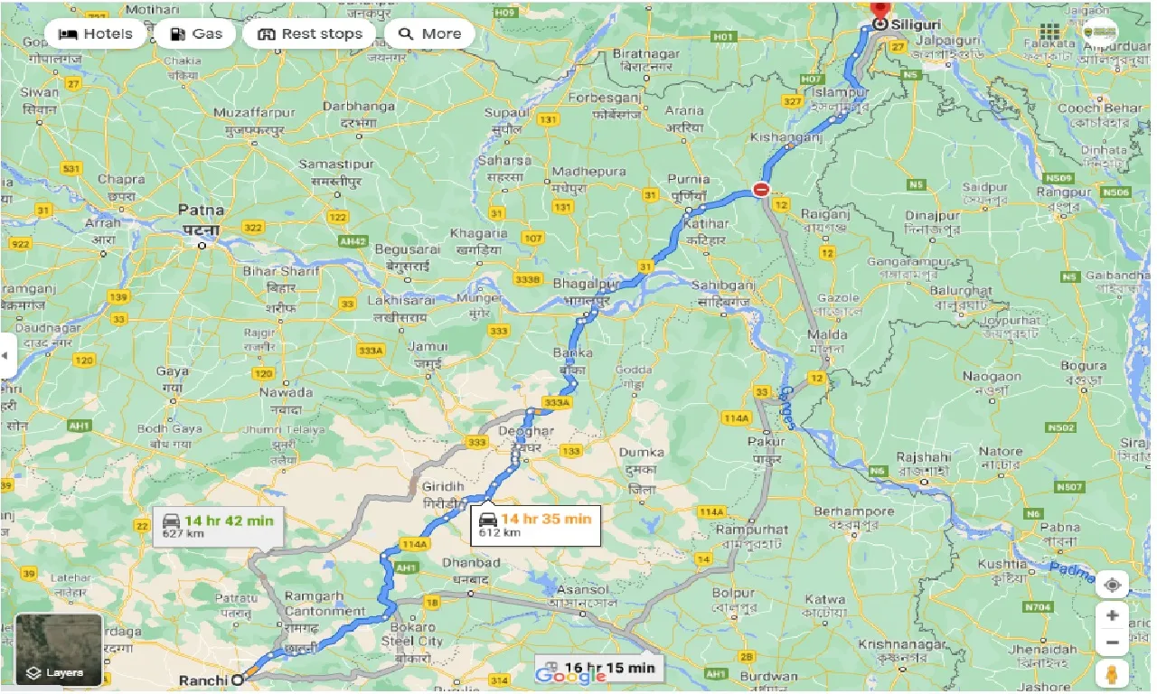 ranchi-to-siliguri-one-way