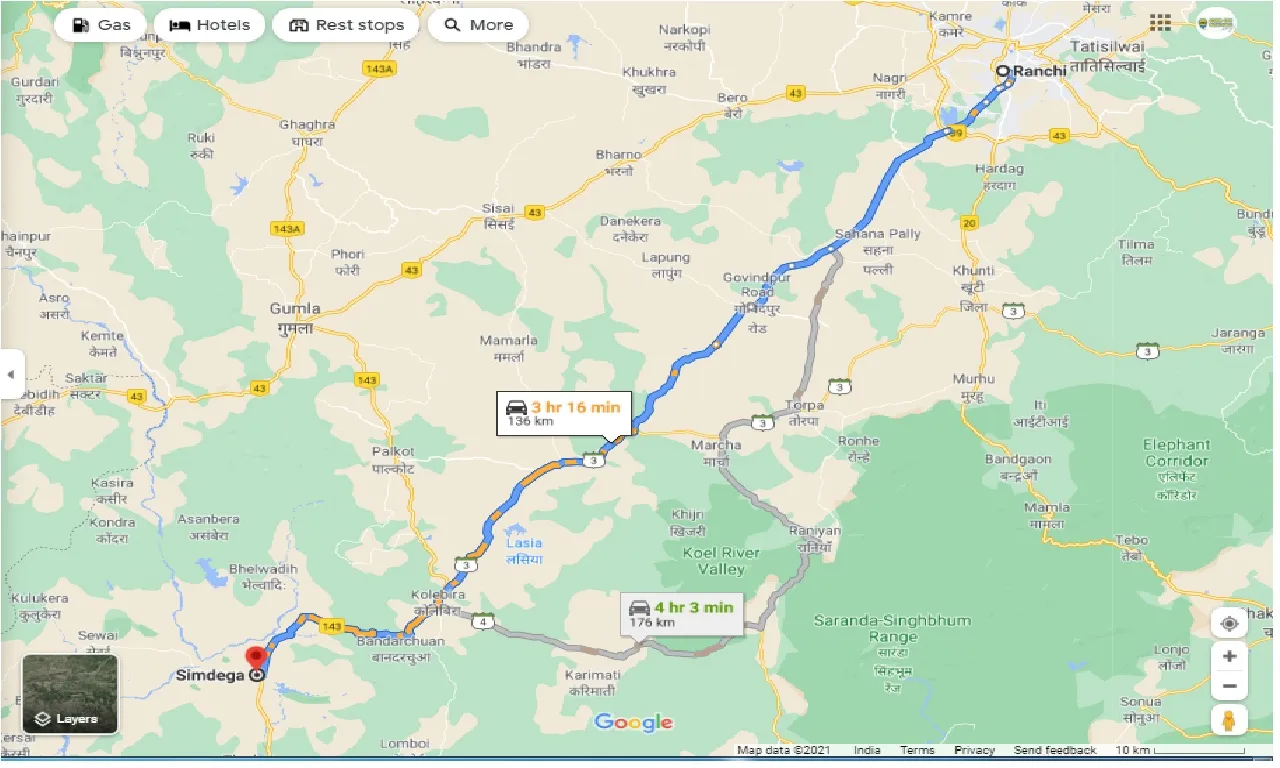 ranchi-to-simdega-one-way