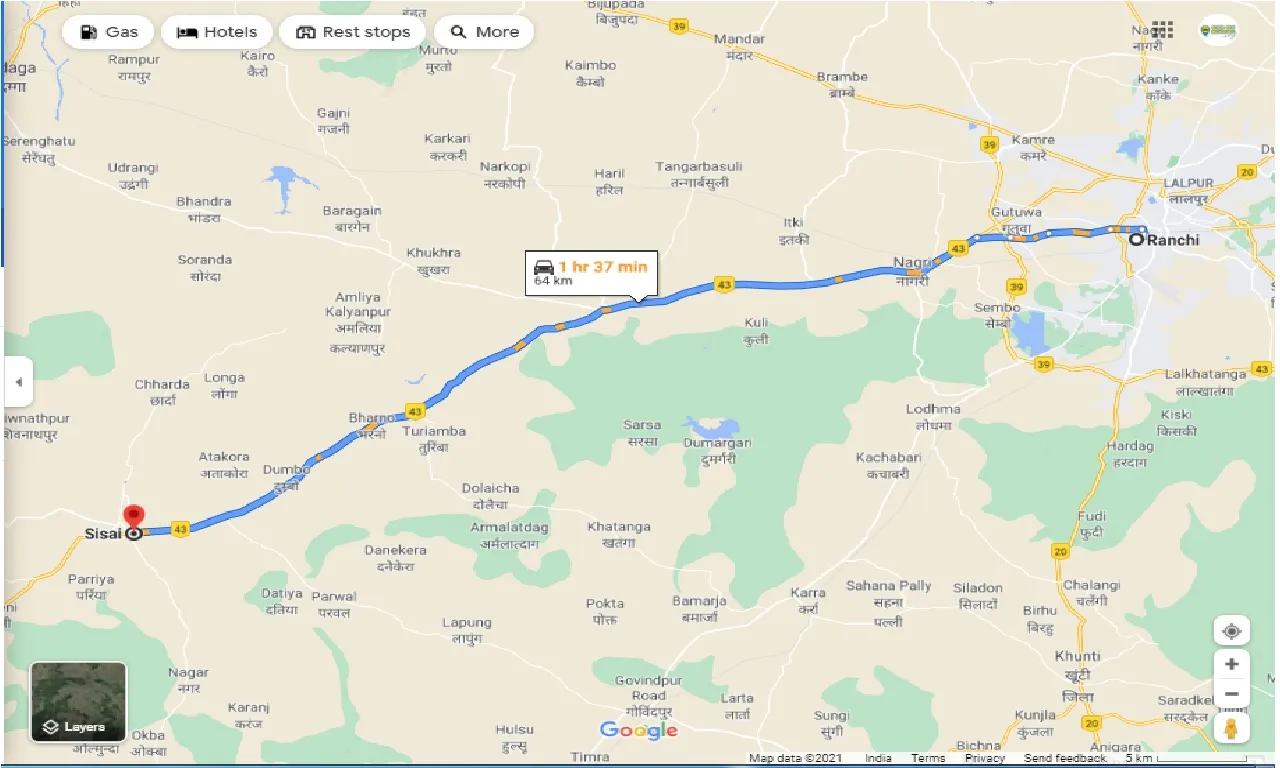 ranchi-to-sisai-one-way