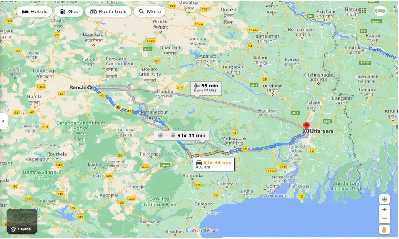 ranchi-to-uttarpara-kotrung-one-way