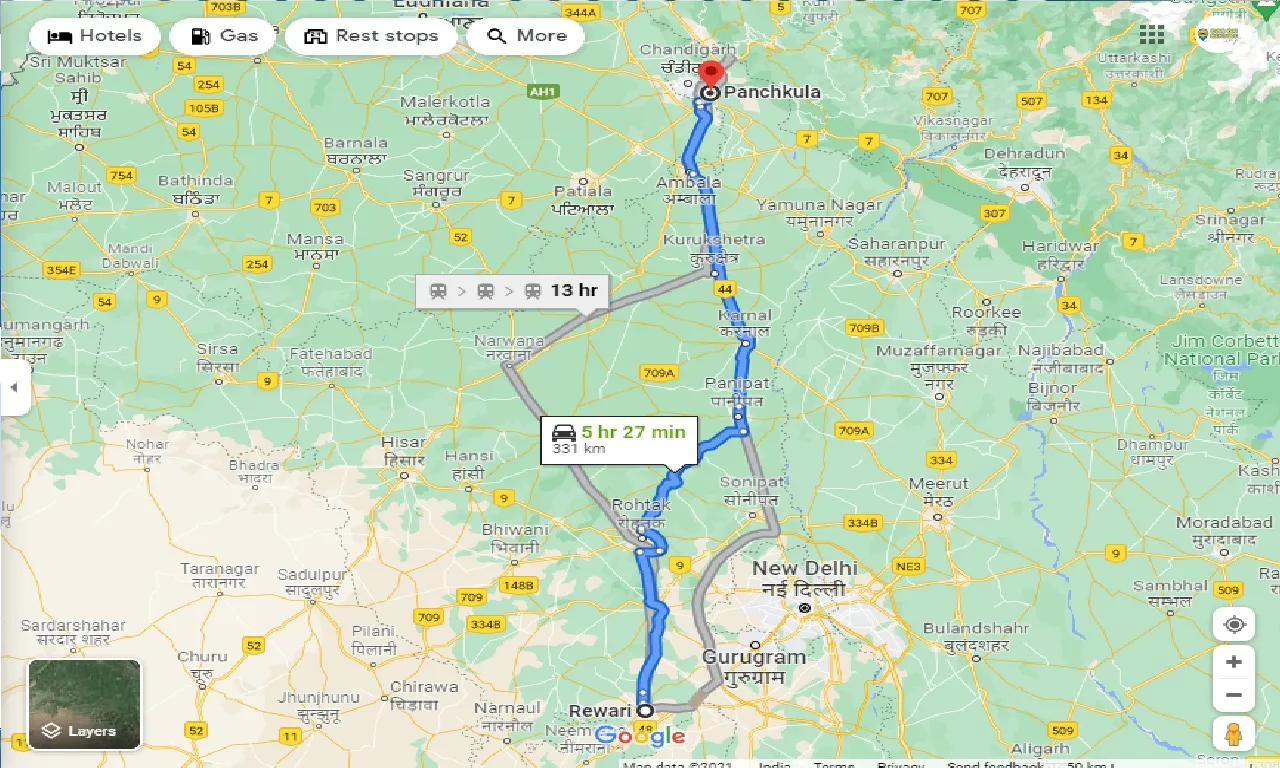 rewari-to-panchkula-round-trip