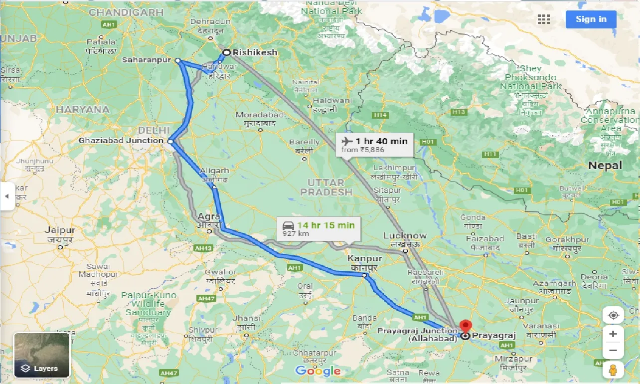 rishikesh-to-allahabad-one-way