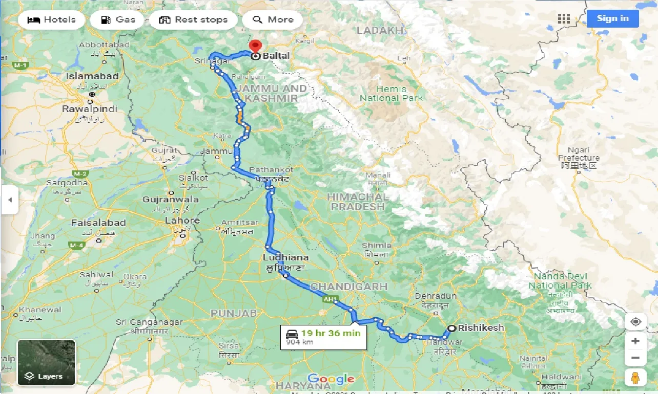 rishikesh-to-baltal-one-way