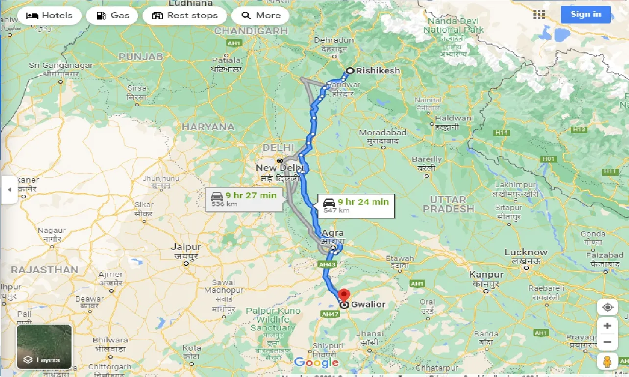 rishikesh-to-gwalior-one-way