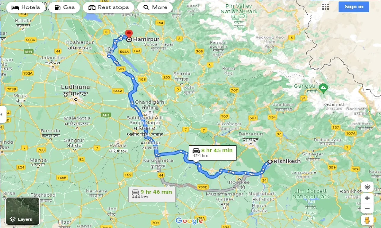 rishikesh-to-hamirpur-one-way